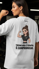 Camiseta Oversized Feminina F4MA — Treino é Compromisso